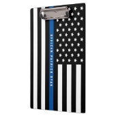 Porte-bloc Police Mince Ligne Bleue Drapeau Américain Nom per (Gauche)