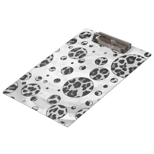 Porte-bloc Polka Dot Leopard Design noir et blanc (Incliné)