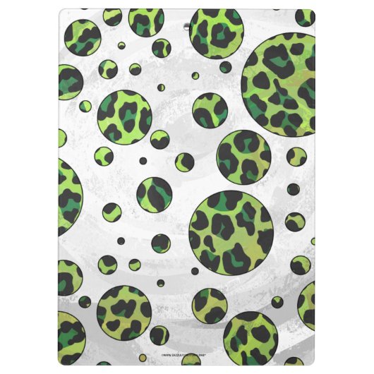 Porte-bloc Polka Dot Leopard noir et vert (Dos)