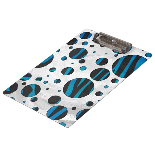 Porte-bloc Polka Dot Zebra Motif noir et bleu (Incliné)