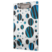 Porte-bloc Polka Dot Zebra Motif noir et bleu (Gauche)