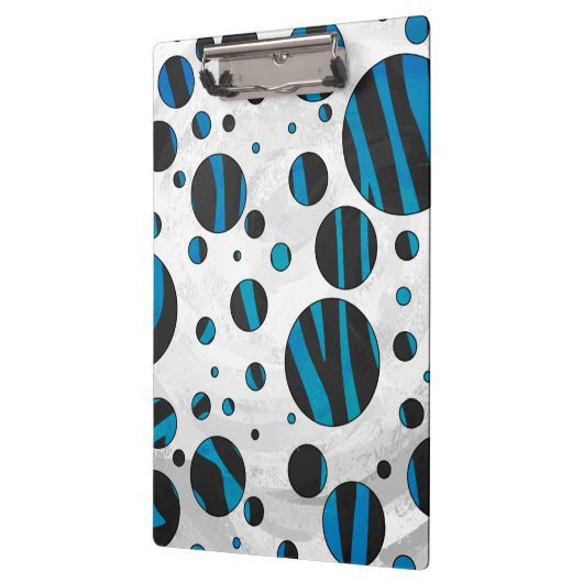 Porte-bloc Polka Dot Zebra Motif noir et bleu (Gauche)