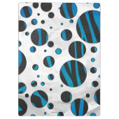 Porte-bloc Polka Dot Zebra Motif noir et bleu (Dos)