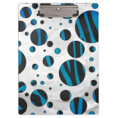 Porte-bloc Polka Dot Zebra Motif noir et bleu (Devant)