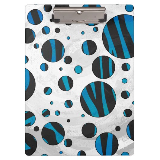 Porte-bloc Polka Dot Zebra Motif noir et bleu (Devant)