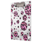 Porte-bloc Polka Leopard Pot noir et rose chaud (Gauche)