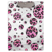 Porte-bloc Polka Leopard Pot noir et rose chaud (Devant)