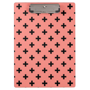 Porte-bloc Polka noire croise sur pêche