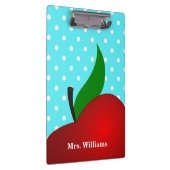 Porte-bloc Polka personnalisée Pot Rouge Enseignant Pomme (Swatch)