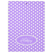Porte-bloc Polka point violet nom personnalisé et porte - blo (Dos)
