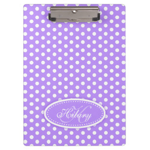 Porte-bloc Polka point violet nom personnalisé et porte - blo