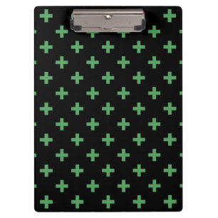Porte-bloc Polka verte croise sur noir