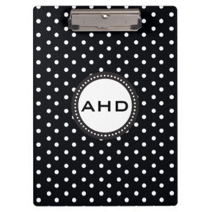 Porte-bloc Polkadot noir et blanc