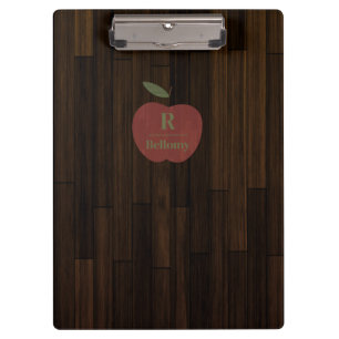 Porte-bloc Pomme en bois rouge