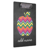 Porte-bloc Pomme enseignant personnalisée avec Motif Chevron  (Swatch)