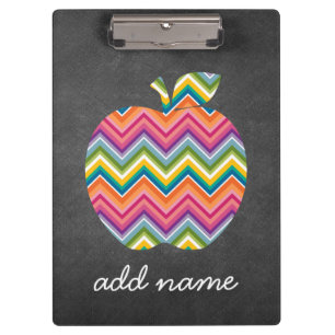 Porte-bloc Pomme enseignant personnalisée avec Motif Chevron 