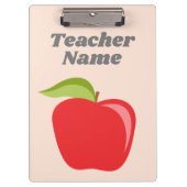 Porte-bloc Pomme enseignant personnalisée avec Motif Chevron (Devant)