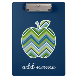 Porte-bloc Pomme enseignant personnalisée avec Motif Chevron 