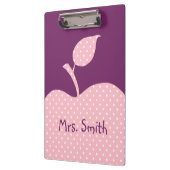 Porte-bloc Pomme Pointe rose et blanche personnalisée (Gauche)