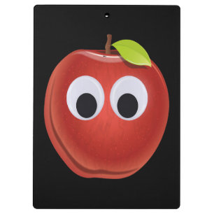 Porte-bloc Pomme rouge drôle avec yeux de googly