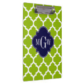 Porte-bloc Pomme Vert Wt Marocain #5 Navy 3 Initial Monogramm (Swatch)