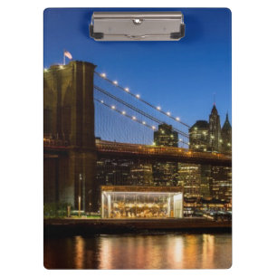 Porte-bloc Pont de Manhattan et de Brooklyn au crépuscule