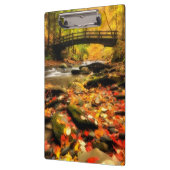 Porte-bloc Pont en bois et crique dans l'automne (Gauche)