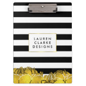 Porte-bloc Porte - bloc Black Stripe & Gold Peony (Devant)