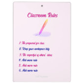 Porte-bloc Porte - bloc bleu rose enseignant avec Fleur rouge (Dos)