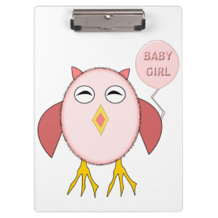 Porte-bloc Porte - bloc Chouette de fille rose mignonne