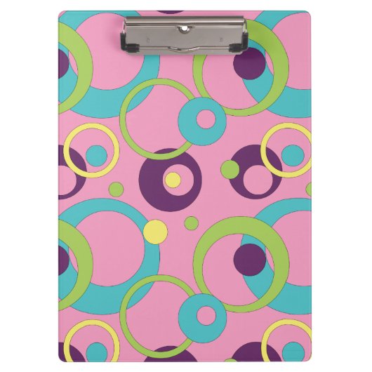 Porte-bloc Porte - bloc de cercles roses funky (Devant)