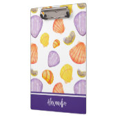 Porte-bloc Porte - bloc de coquillages d'aquarelle avec nom (Gauche)