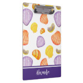 Porte-bloc Porte - bloc de coquillages d'aquarelle avec nom (Swatch)