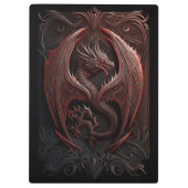 Porte-bloc Porte - bloc de dragon rouge et noir (Dos)