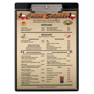 Porte-bloc Porte - bloc de menu Cocina Salgado