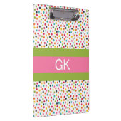 Porte-bloc Porte - bloc de monogramme de pois vert et rose (Swatch)