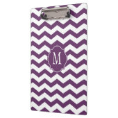 Porte-bloc Porte - bloc de monogramme violet et blanc Chevron (Gauche)