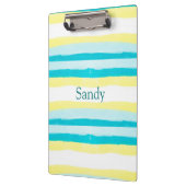 Porte-bloc Porte - bloc de nom personnel jaune et Turquoise (Gauche)