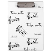 Porte-bloc porte - bloc de notes musicales "Prenez note" (Devant)
