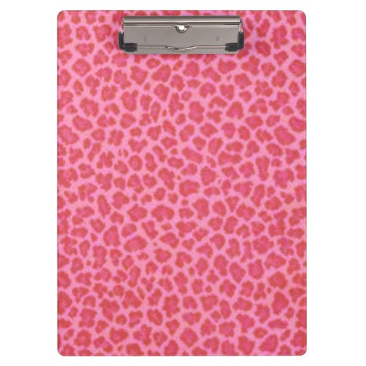Porte-bloc Porte - bloc de peau de léopard rose (Devant)