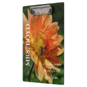 Porte-bloc Porte - bloc de professeur avec le dahlia de pêche (Gauche)