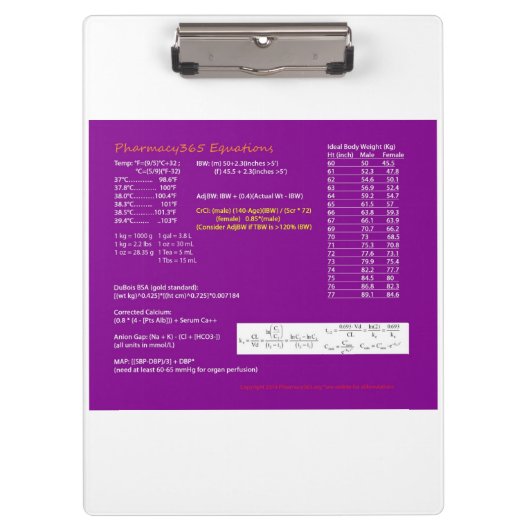 Porte-bloc Porte - bloc d'équations de pharmacie (Devant)