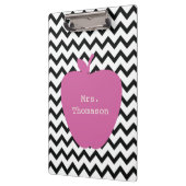 Porte-bloc Porte - bloc enseignant Chevron noir rose pomme (Gauche)