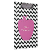Porte-bloc Porte - bloc enseignant Chevron noir rose pomme (Swatch)