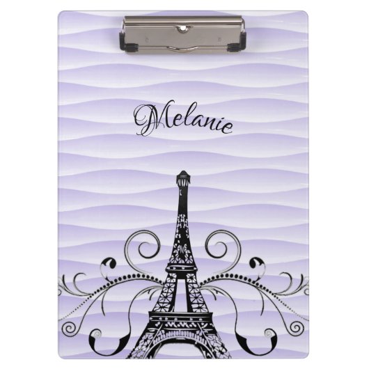 Porte-bloc Porte - bloc fleuri Tour Eiffel violet (Devant)