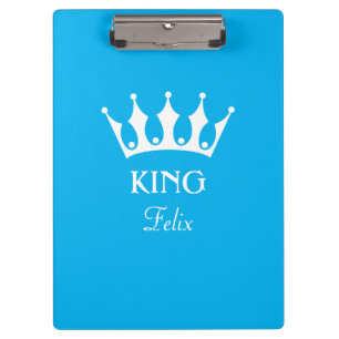 Porte-bloc Porte - bloc king personnalisé en bleu avec nom