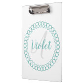 Porte-bloc Porte - bloc Monogramme circulaire turquoise (Gauche)