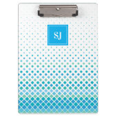 Porte-bloc Porte - bloc Motif Monogramme bleu vert Diamond (Devant)