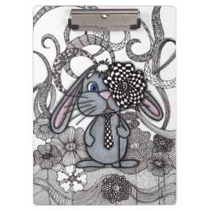 Porte-bloc Porte-bloc-notes lapin mignon dessiné à la main Ze