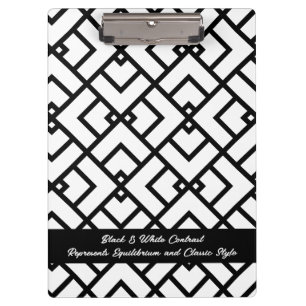 Porte-bloc Porte-bloc-notes noir et blanc avec logo et slogan